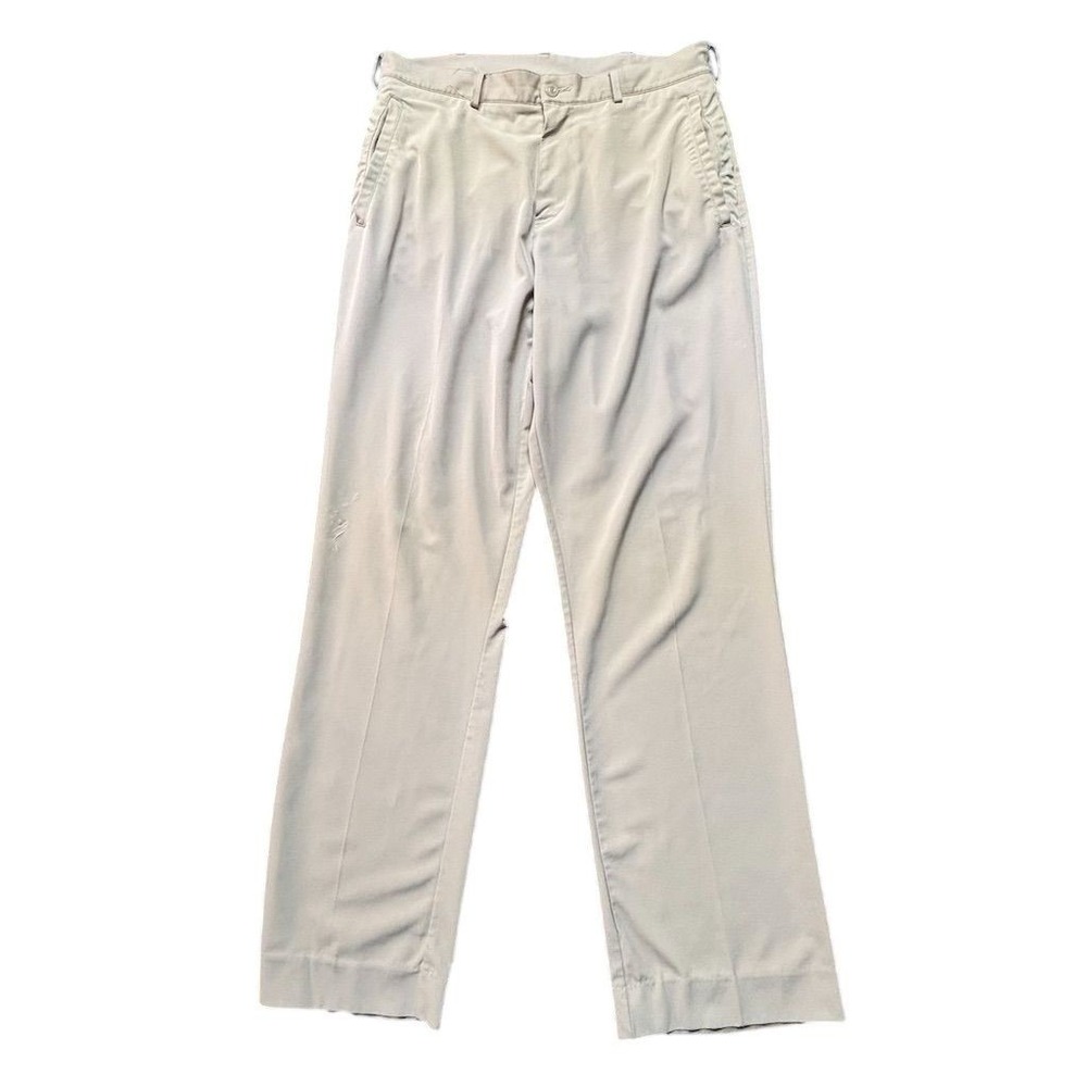 Nike Men's Beige Golf Pants Size 34 Flat Front Straight Leg‎ Casual
